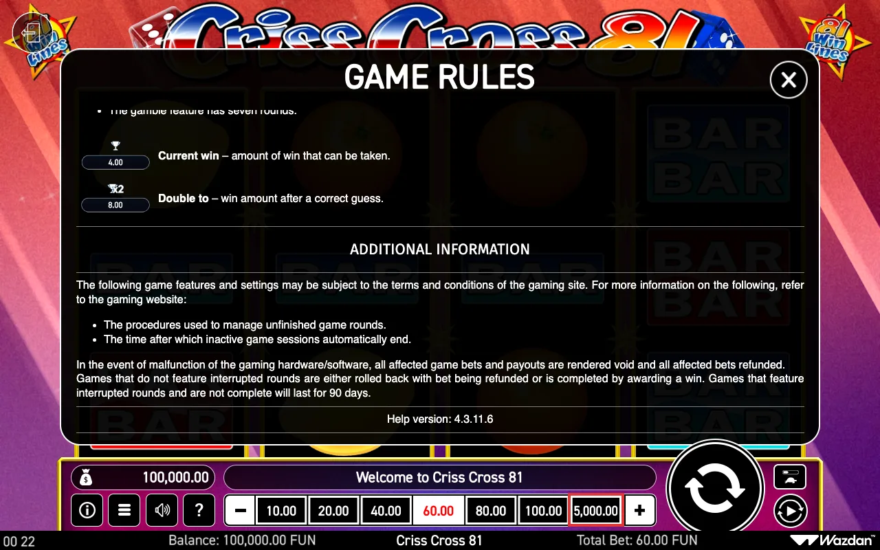 Game rules, page 7 — Criss Cross 81