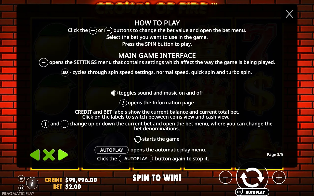 How to play — Crown of Fire