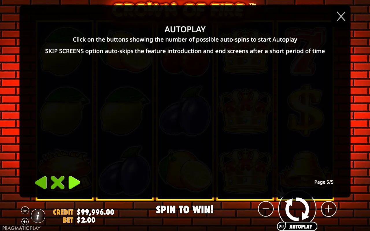 Autoplay — Crown of Fire