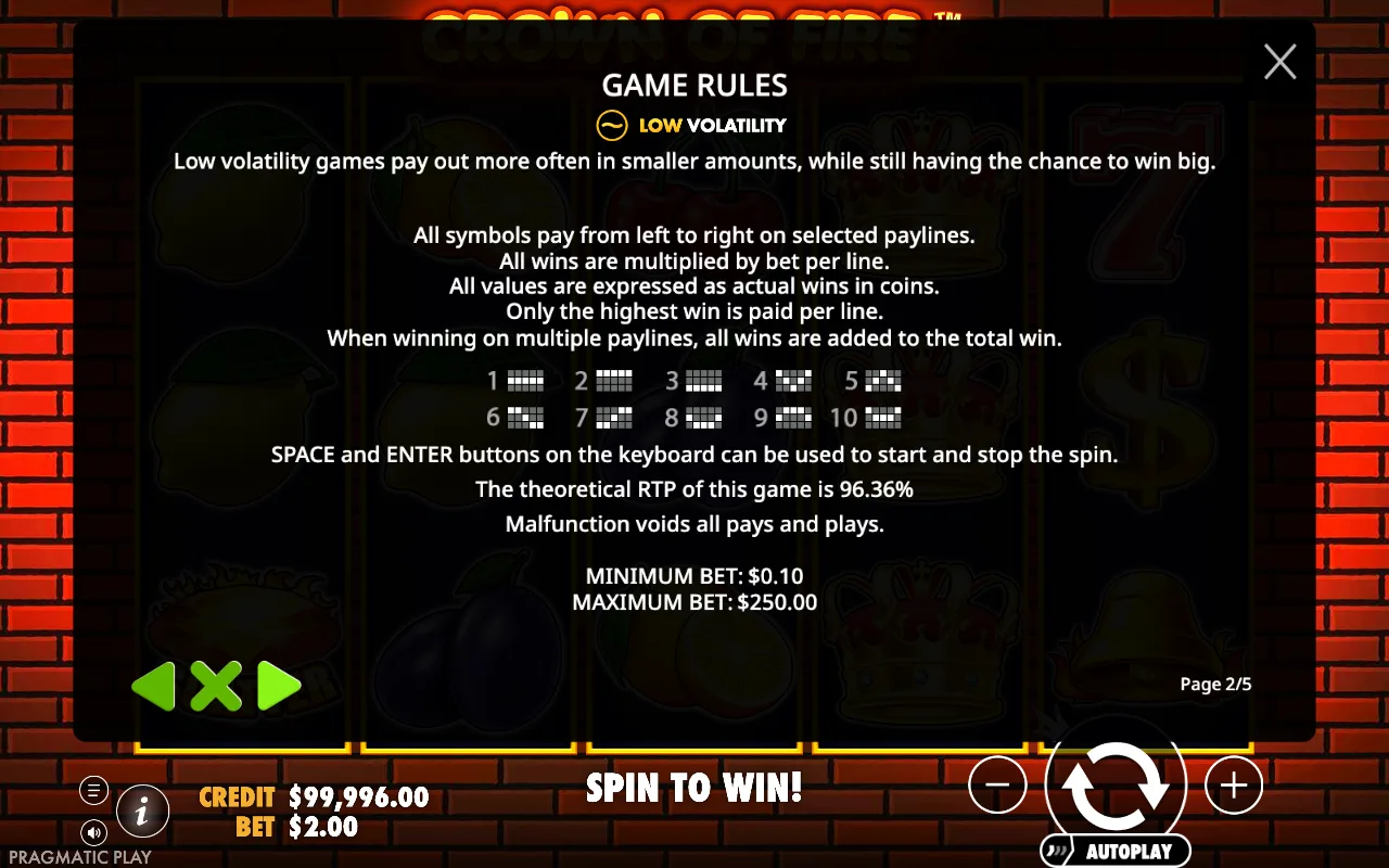 Game rules — Crown of Fire