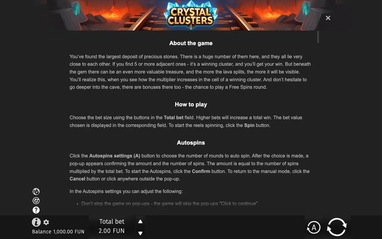 Game rules, page 6 — Crystal Clusters