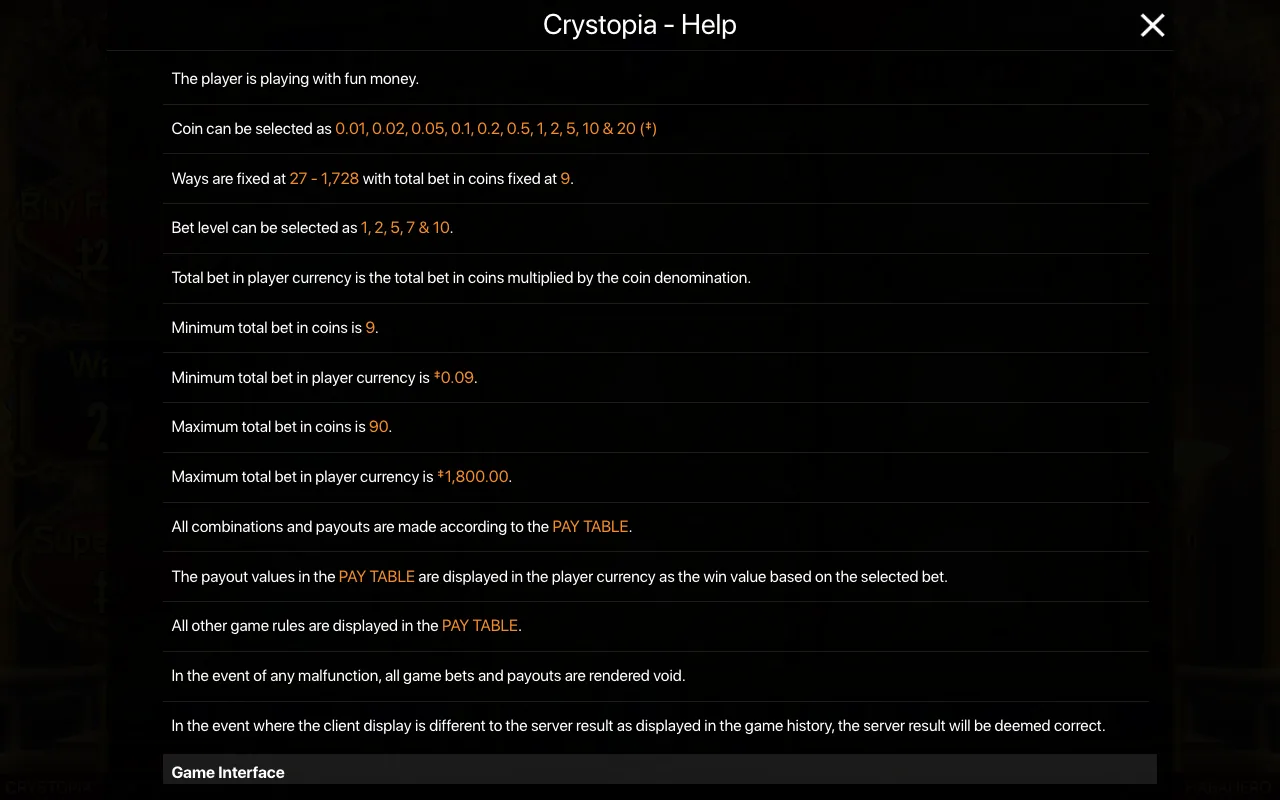 Game rules, page 1 — Crystopia