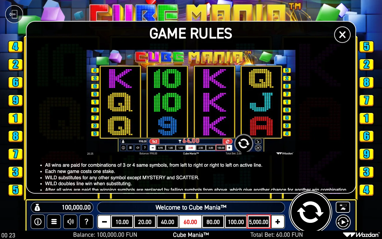 Game rules, page 2 — Cube Mania