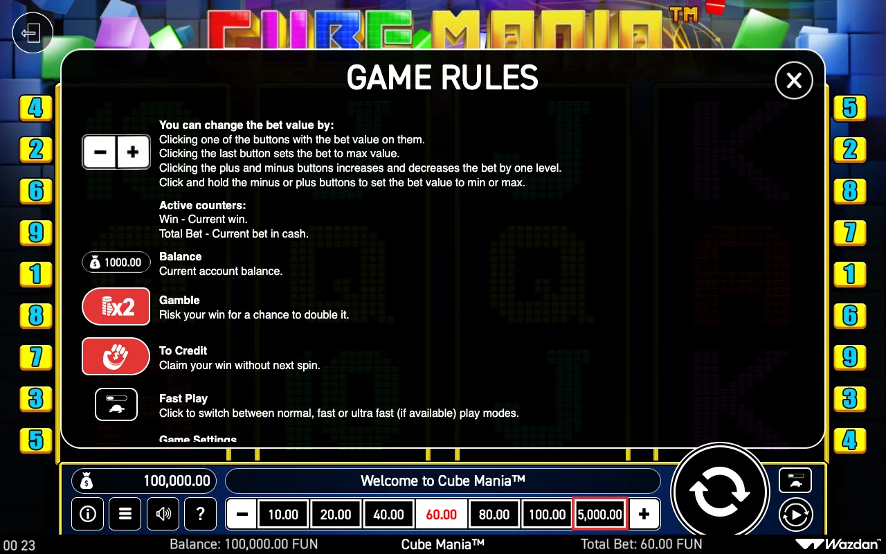 Game rules, page 5 — Cube Mania