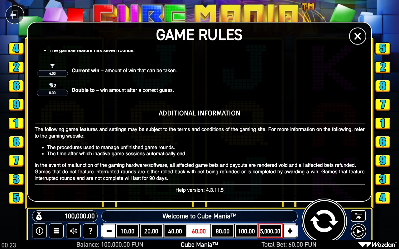 Game rules, page 7 — Cube Mania