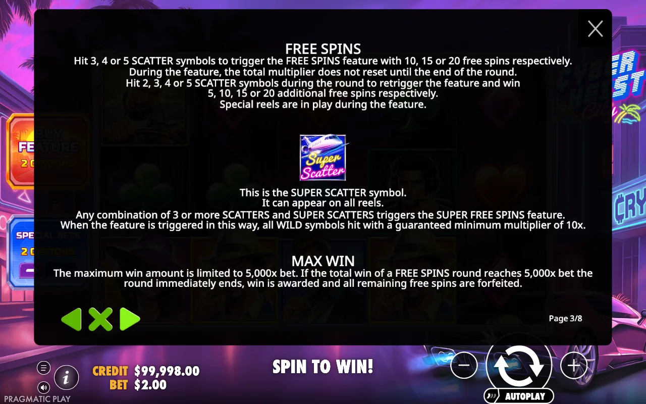Free spins — Cyberheist City