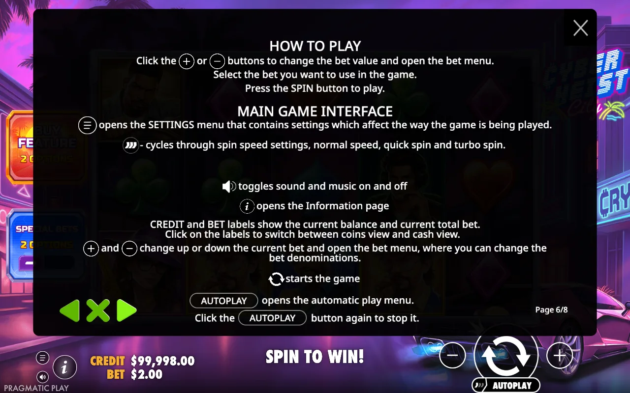 How to play — Cyberheist City