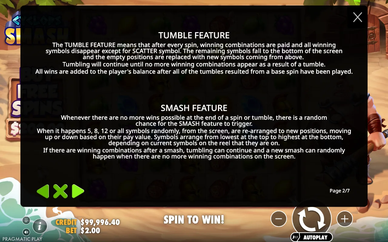 Tumble feature — Cyclops Smash