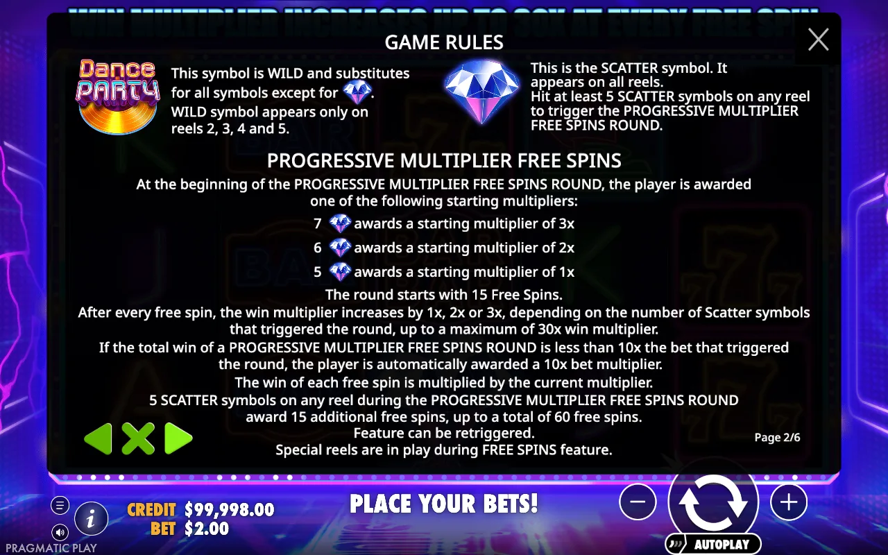Game rules, page 2 — Dance Party