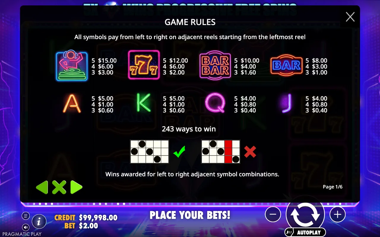 Game rules — Dance Party