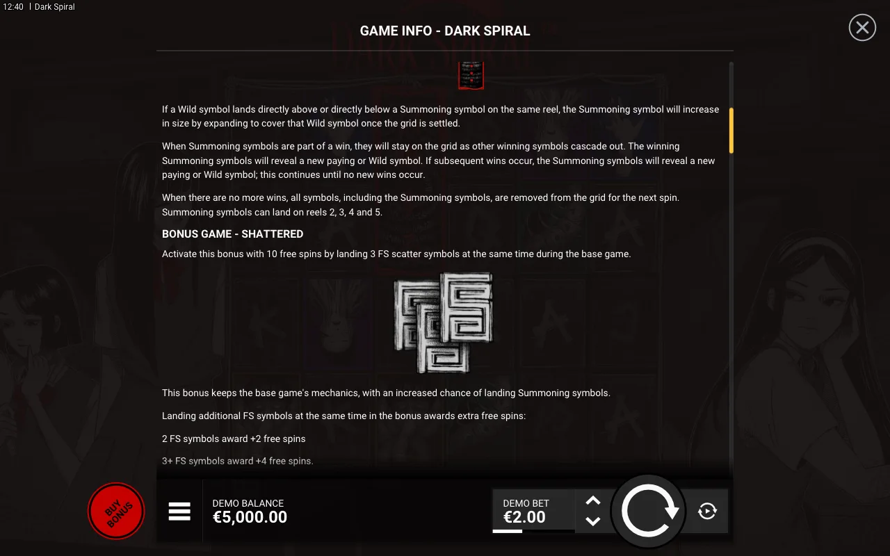 Game rules, page 2 — Dark Spiral