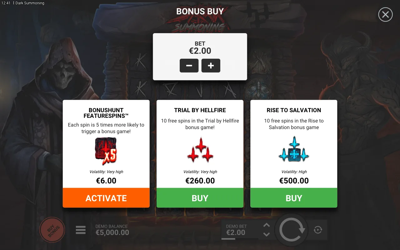 Buying the feature — Dark Summoning
