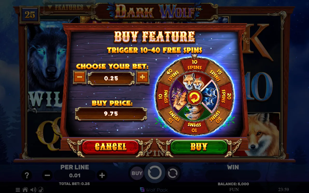 Buying the feature — Dark Wolf