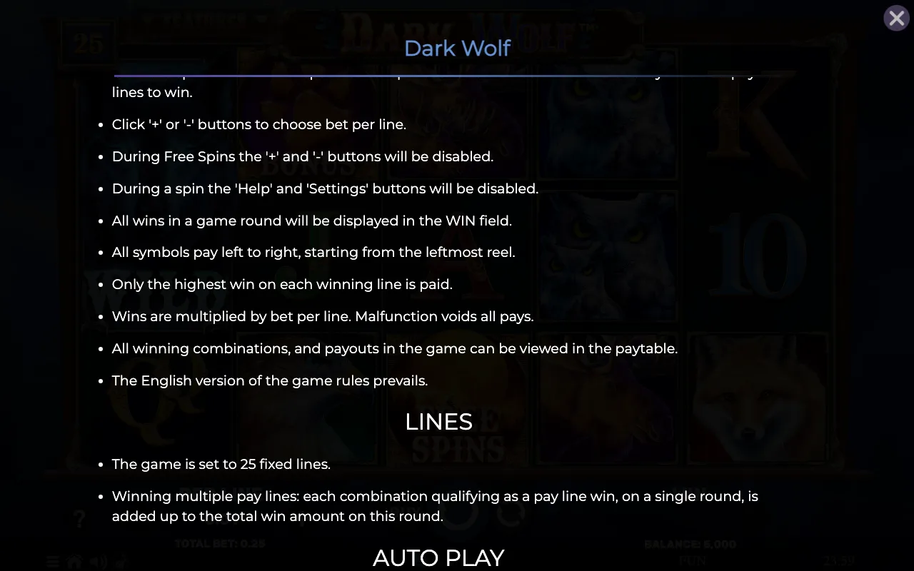 Game rules, page 7 — Dark Wolf