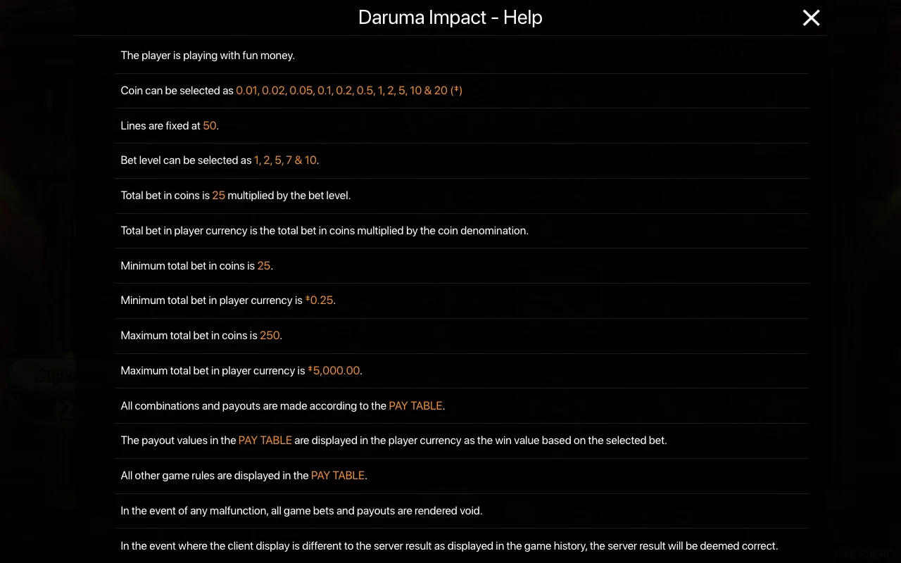 Game rules, page 1 — Daruma Impact