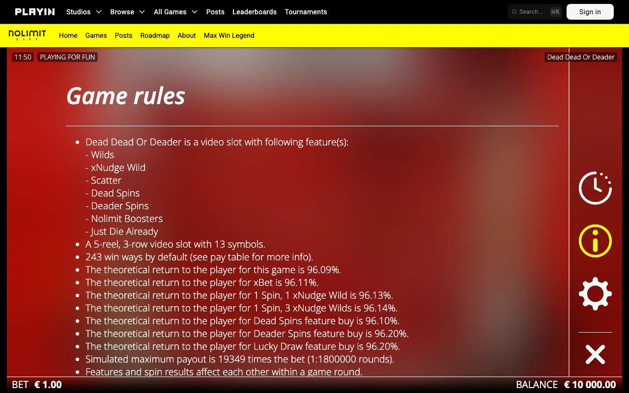 Game rules, page 1 — Dead, Dead or Deader