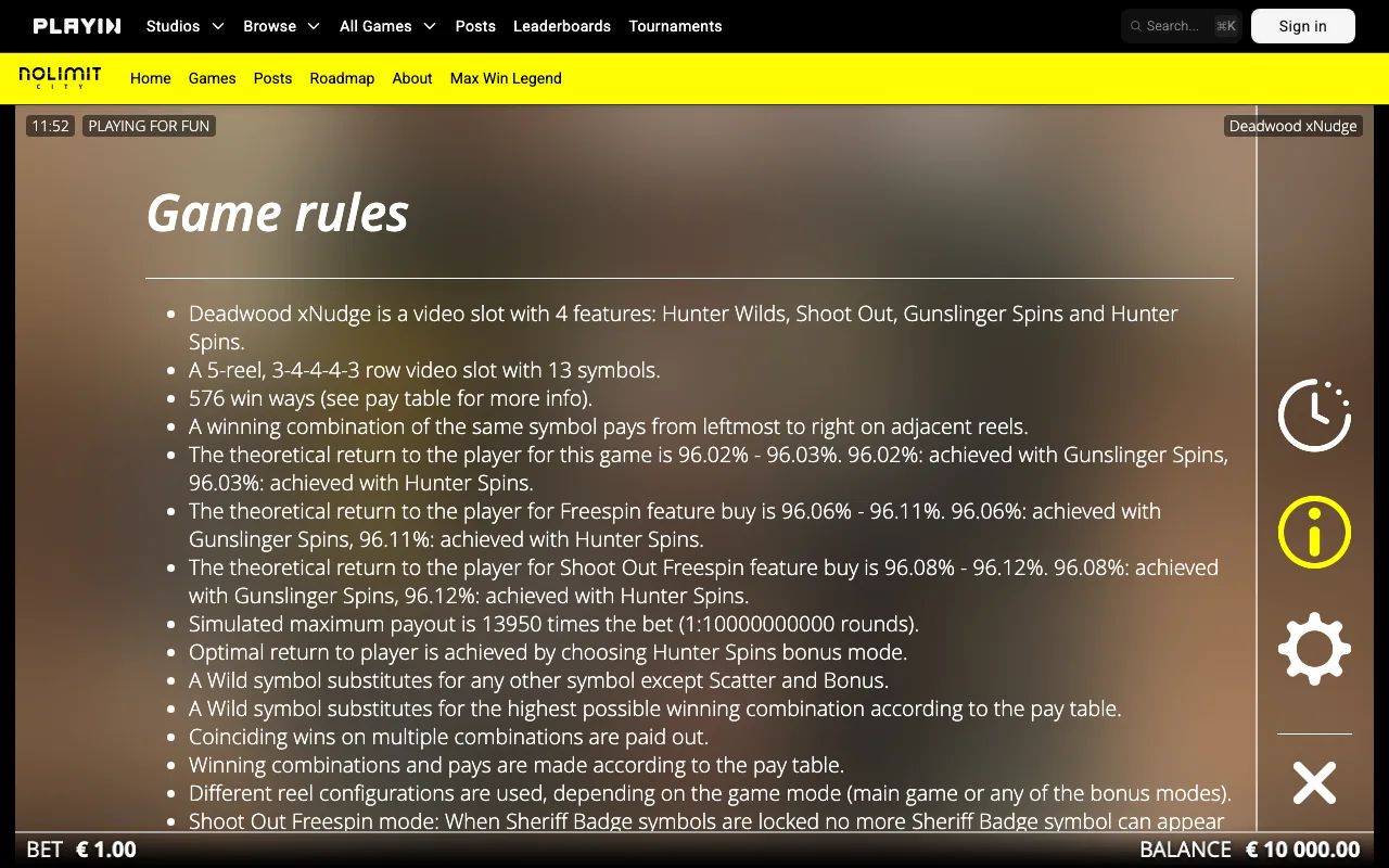 Game rules, page 1 — Deadwood xNudge®