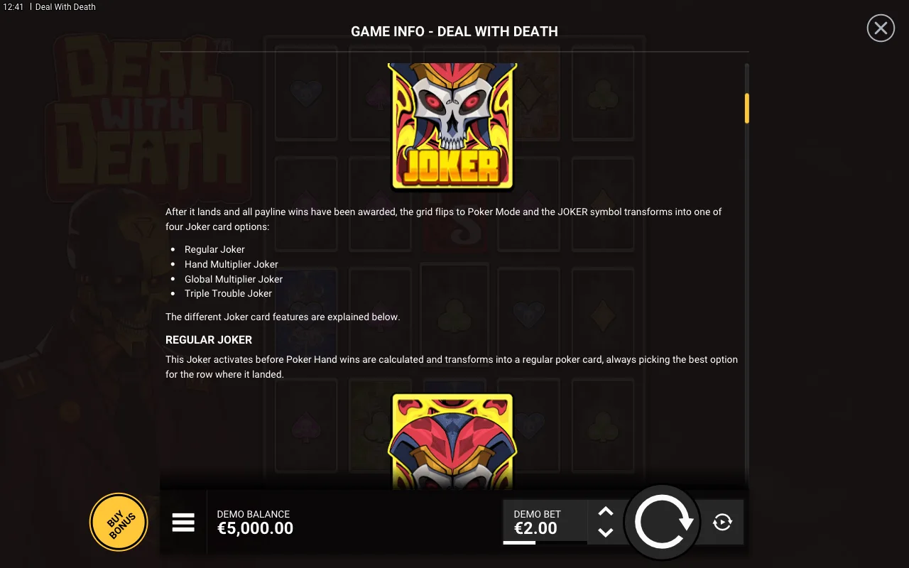 Game rules, page 2 — Deal With Death