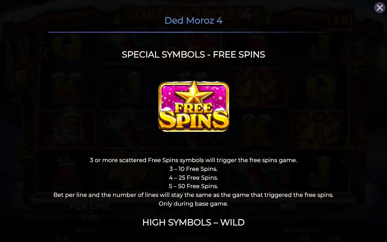 Special symbols - free spins — Ded Moroz 4