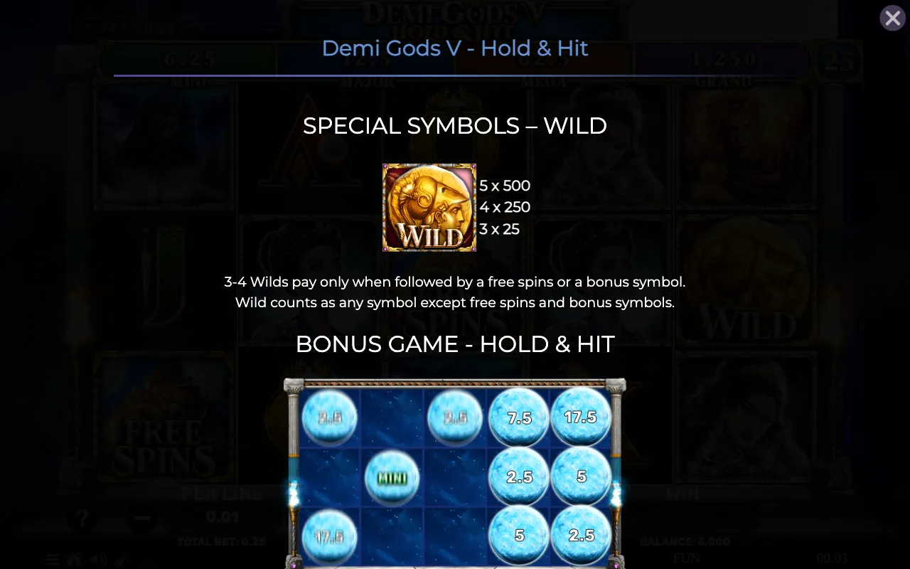 Special symbols - wild — Demi Gods v Hold Hit
