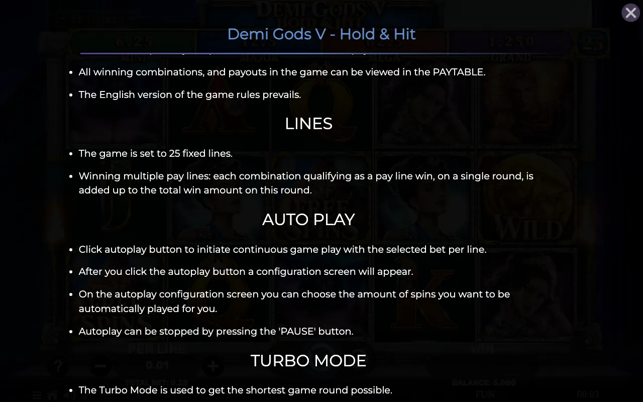 Lines — Demi Gods v Hold Hit