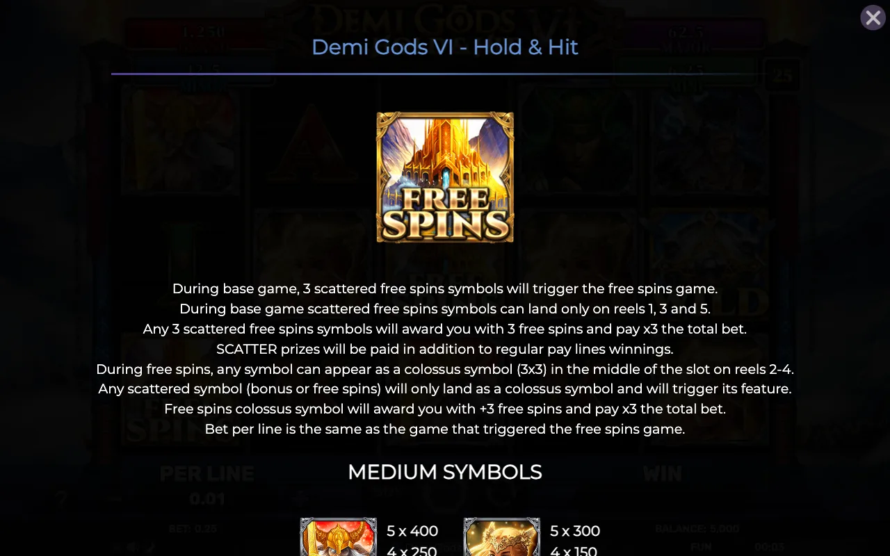 Game rules, page 3 — Demi Gods vi Hold Hit