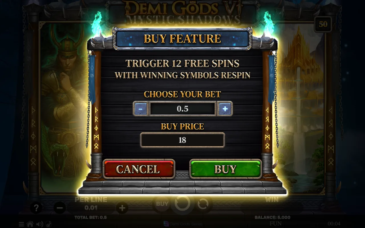 Buying the feature — Demi Gods vi Mystic Shadows