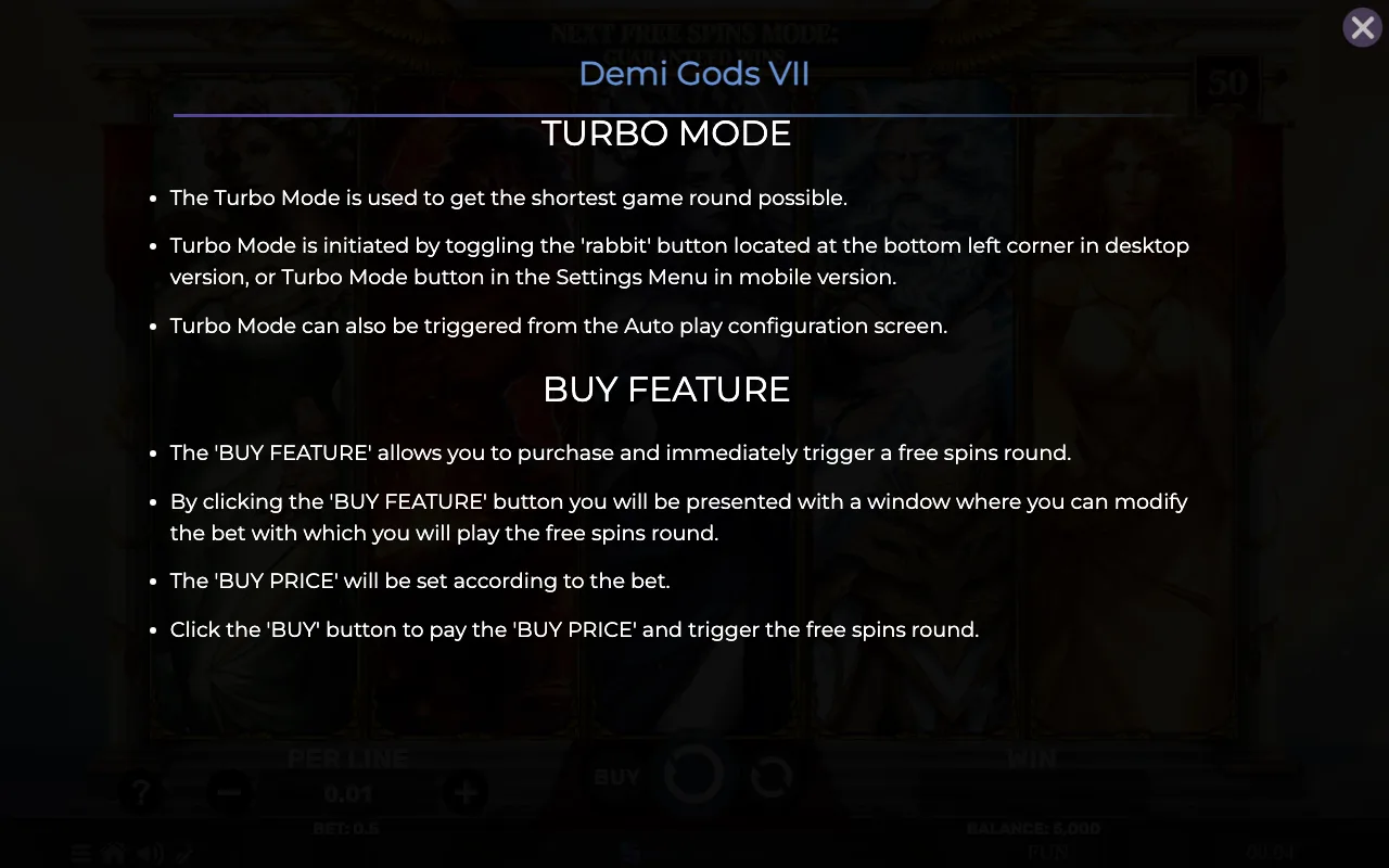 Game rules, page 8 — Demi Gods Vii