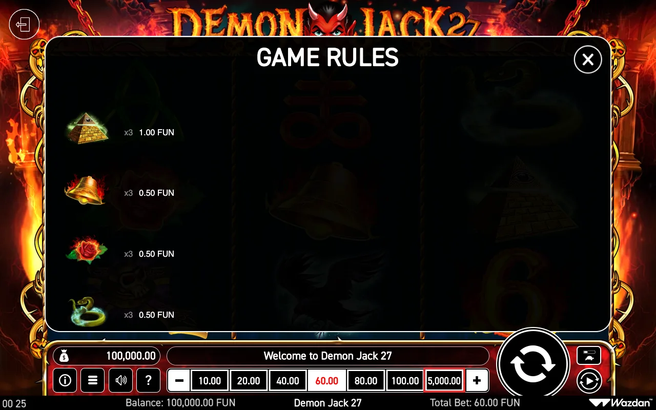 Game rules, page 3 — Demon Jack 27