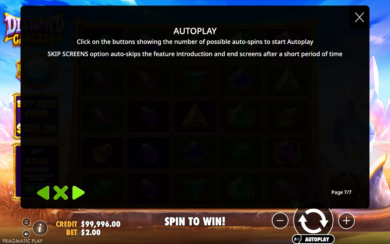 Autoplay — Diamond Cascade