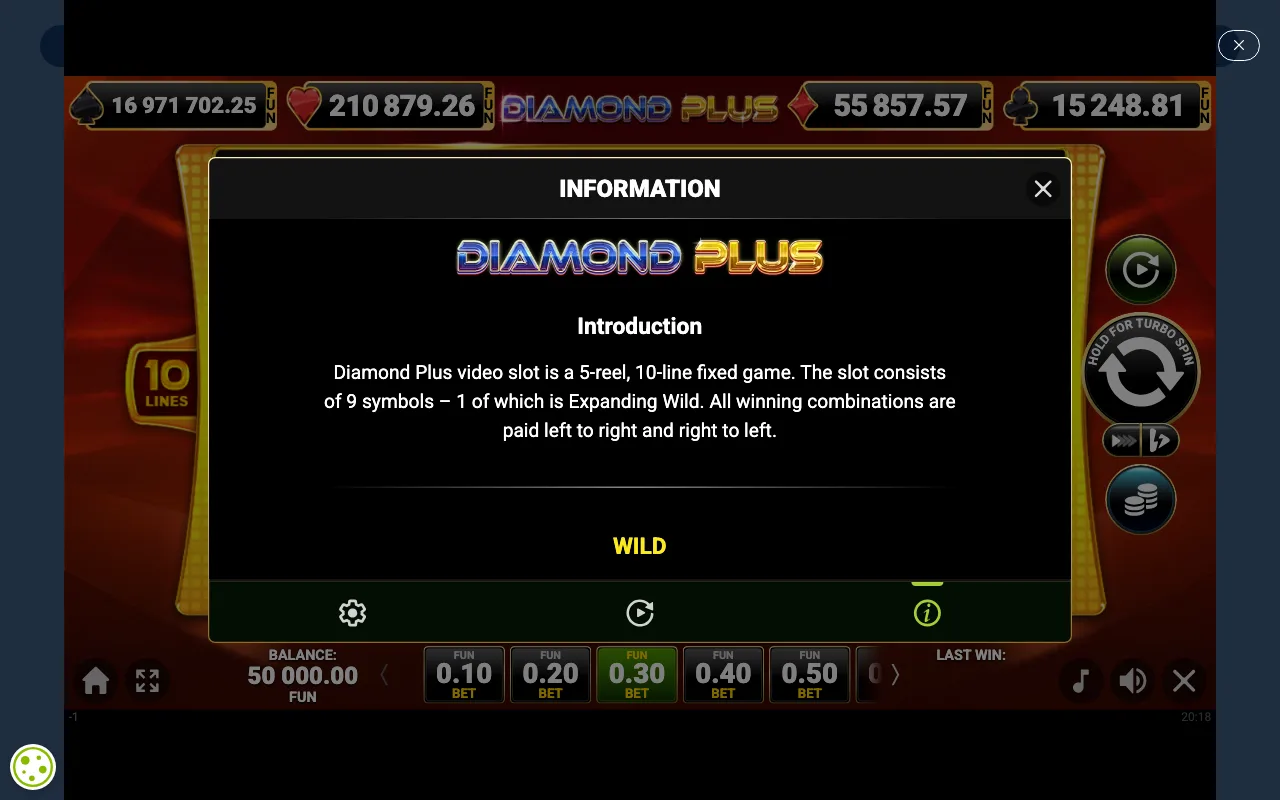 Game rules, page 1 — Diamond Plus