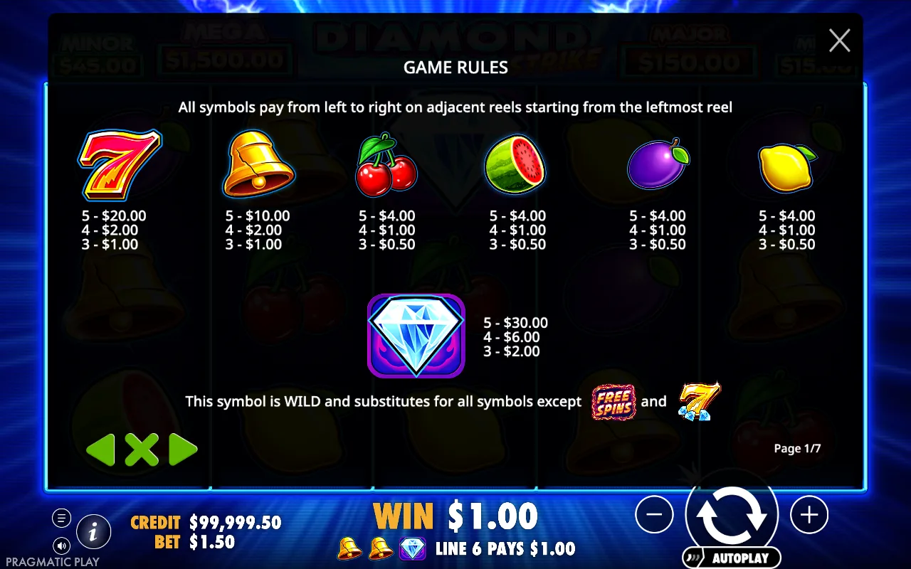Game rules — Diamond Strike
