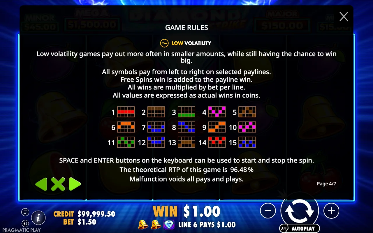 Game rules — Diamond Strike