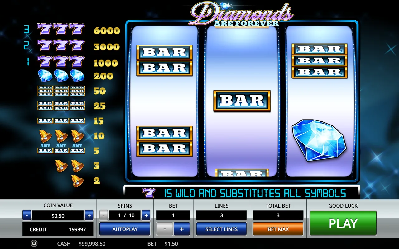 The base game — Diamonds Are Forever 3 Lines