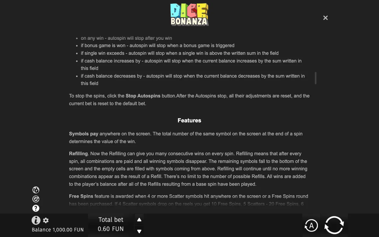 Game rules, page 7 — Dice Bonanza