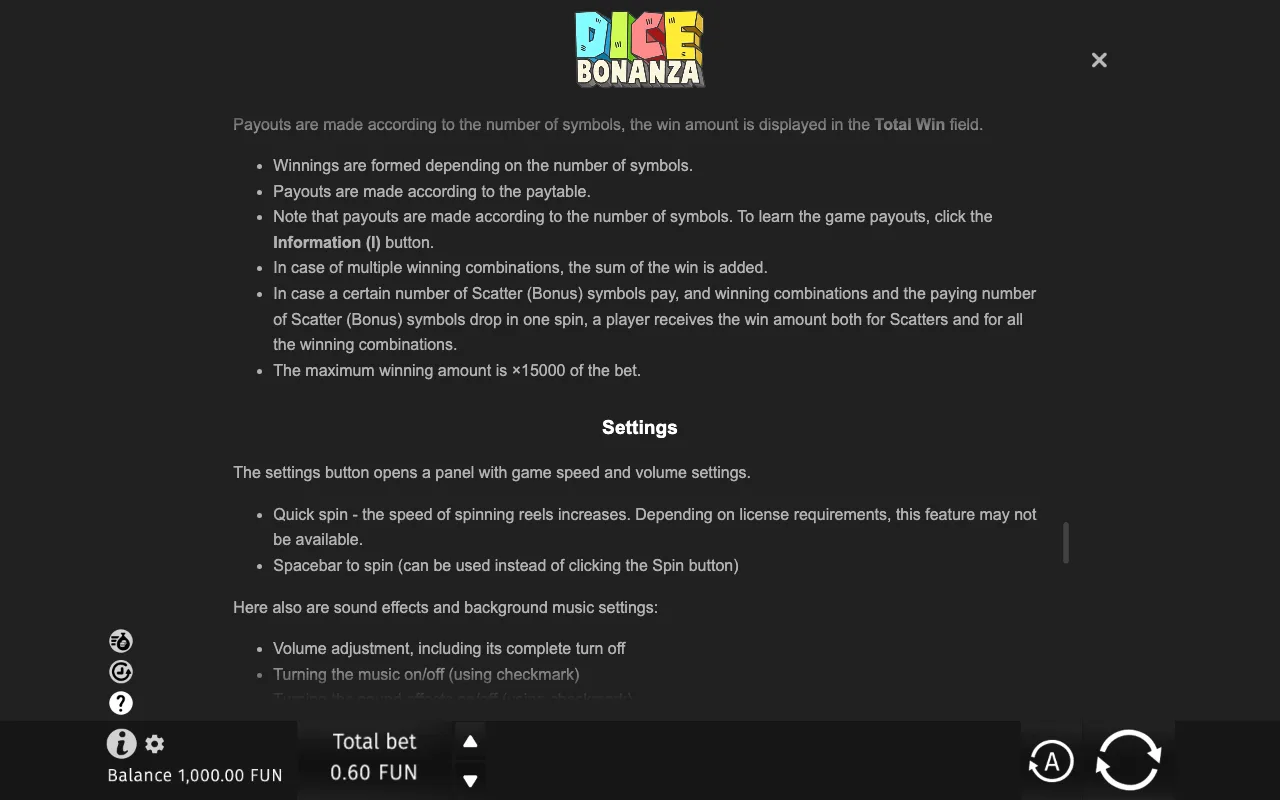 Game rules, page 9 — Dice Bonanza
