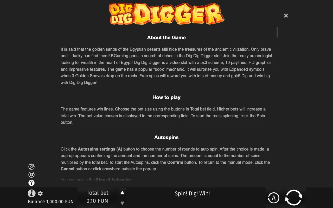 Game rules, page 6 — Dig Dig Digger
