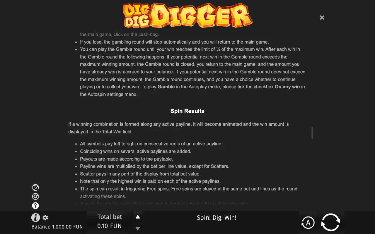 Game rules, page 9 — Dig Dig Digger