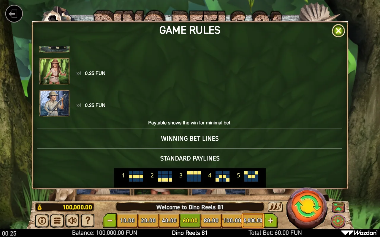 Game rules, page 3 — Dino Reels 81