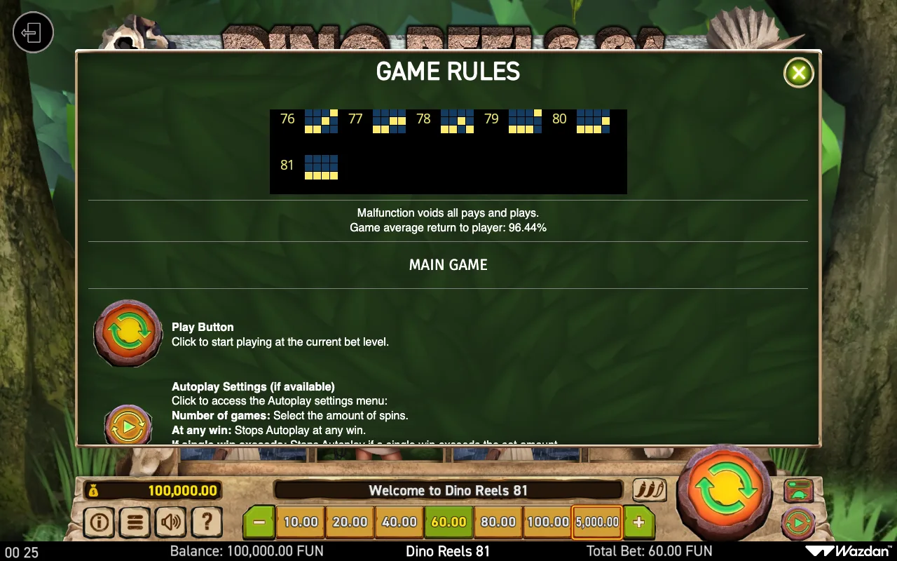 Game rules, page 5 — Dino Reels 81