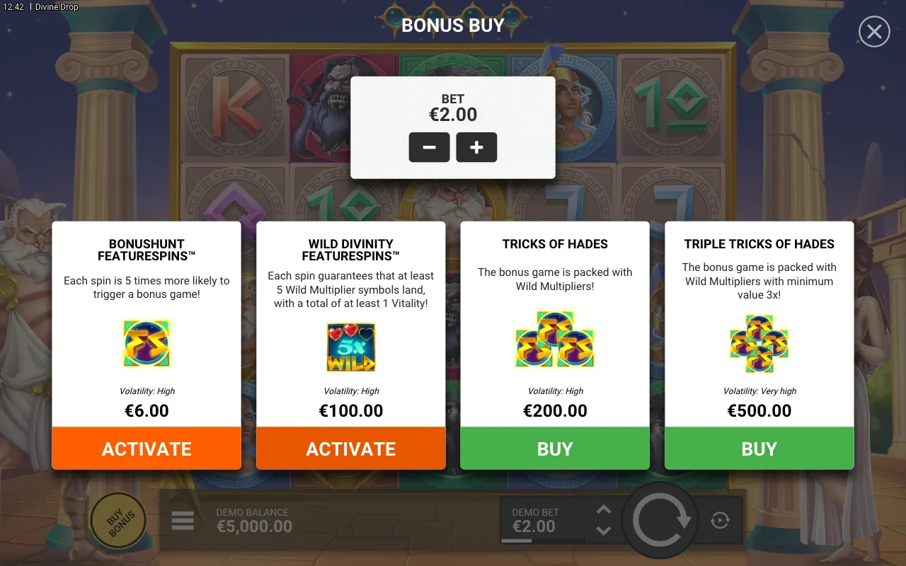 Buying the feature — Divine Drop