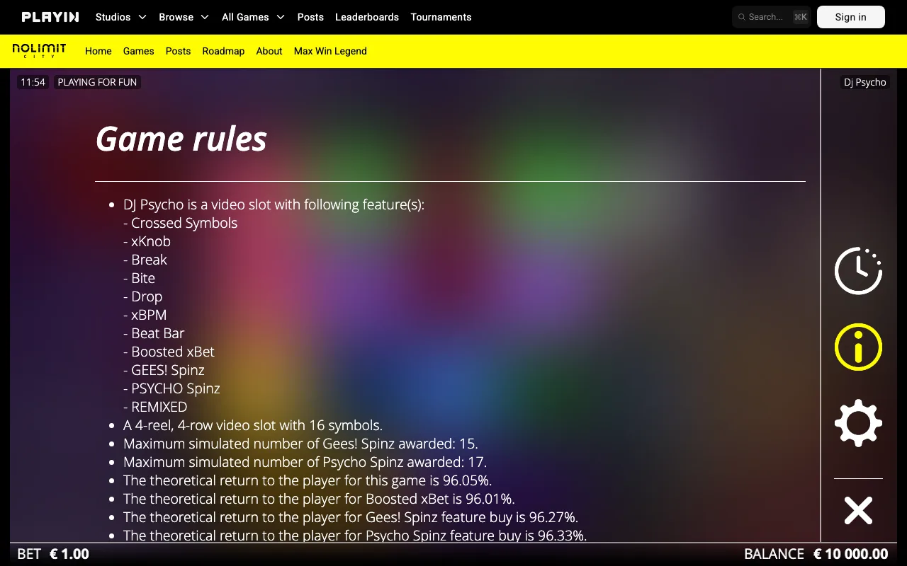Game rules, page 1 — DJ Psycho