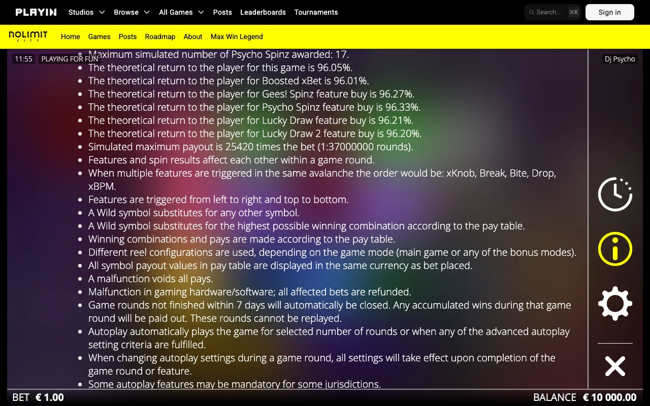 Game rules, page 3 — DJ Psycho