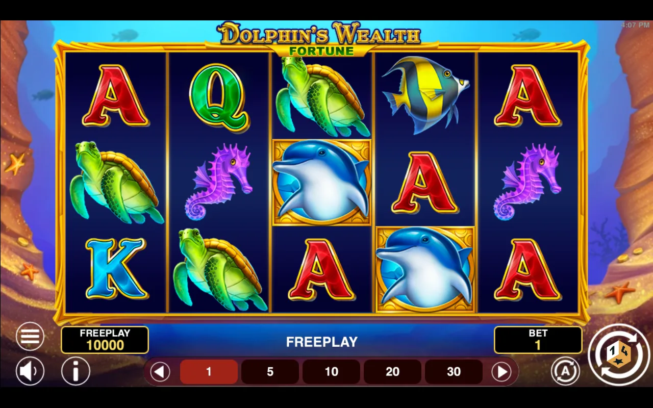 The base game — Dolphins Wealth Fortune