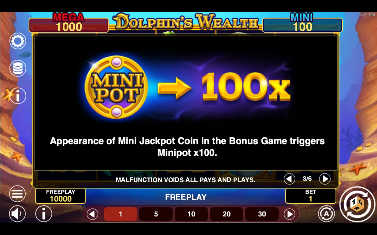 Game rules, page 3 — Dolphins Wealth Win Spins