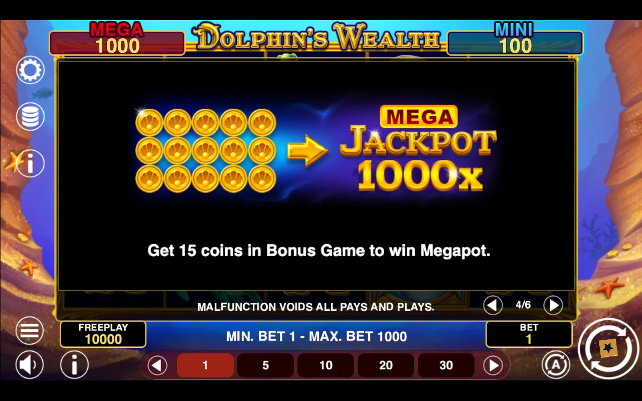 Game rules, page 4 — Dolphins Wealth Win Spins