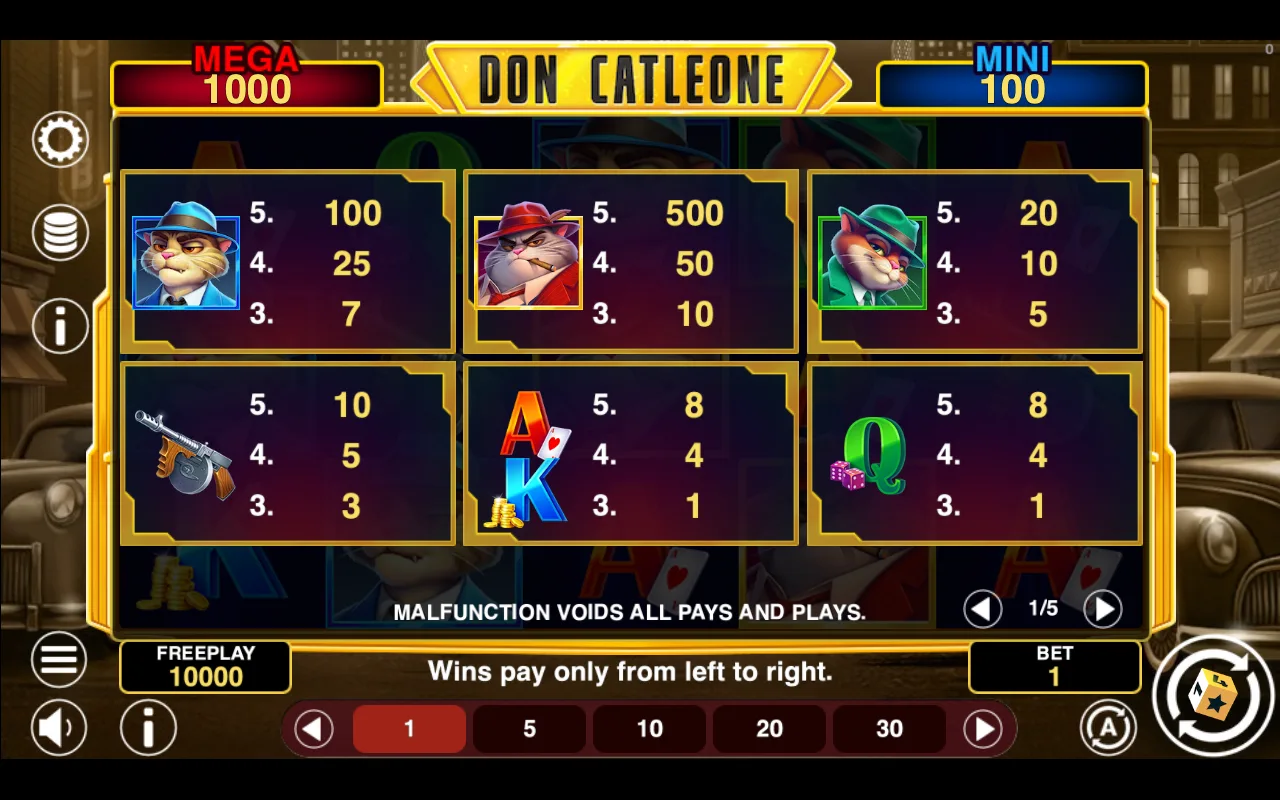 Game rules, page 1 — Don Cat Leone Hold And Win