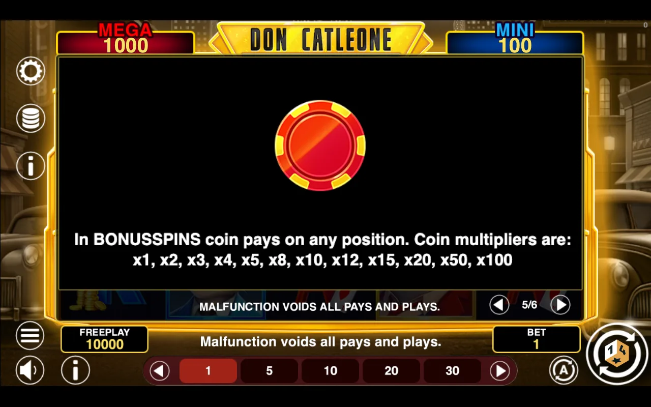 Game rules, page 5 — Don Cat Leone Win Spins