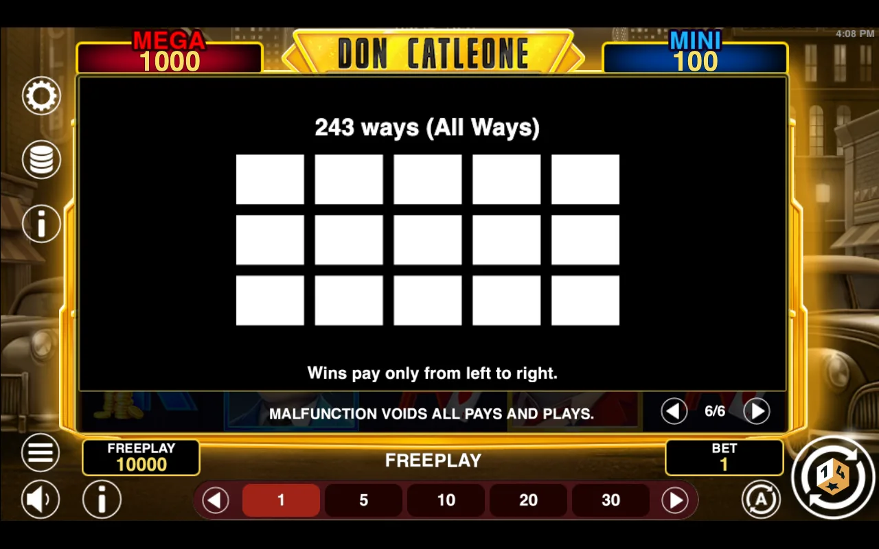 Game rules, page 6 — Don Cat Leone Win Spins