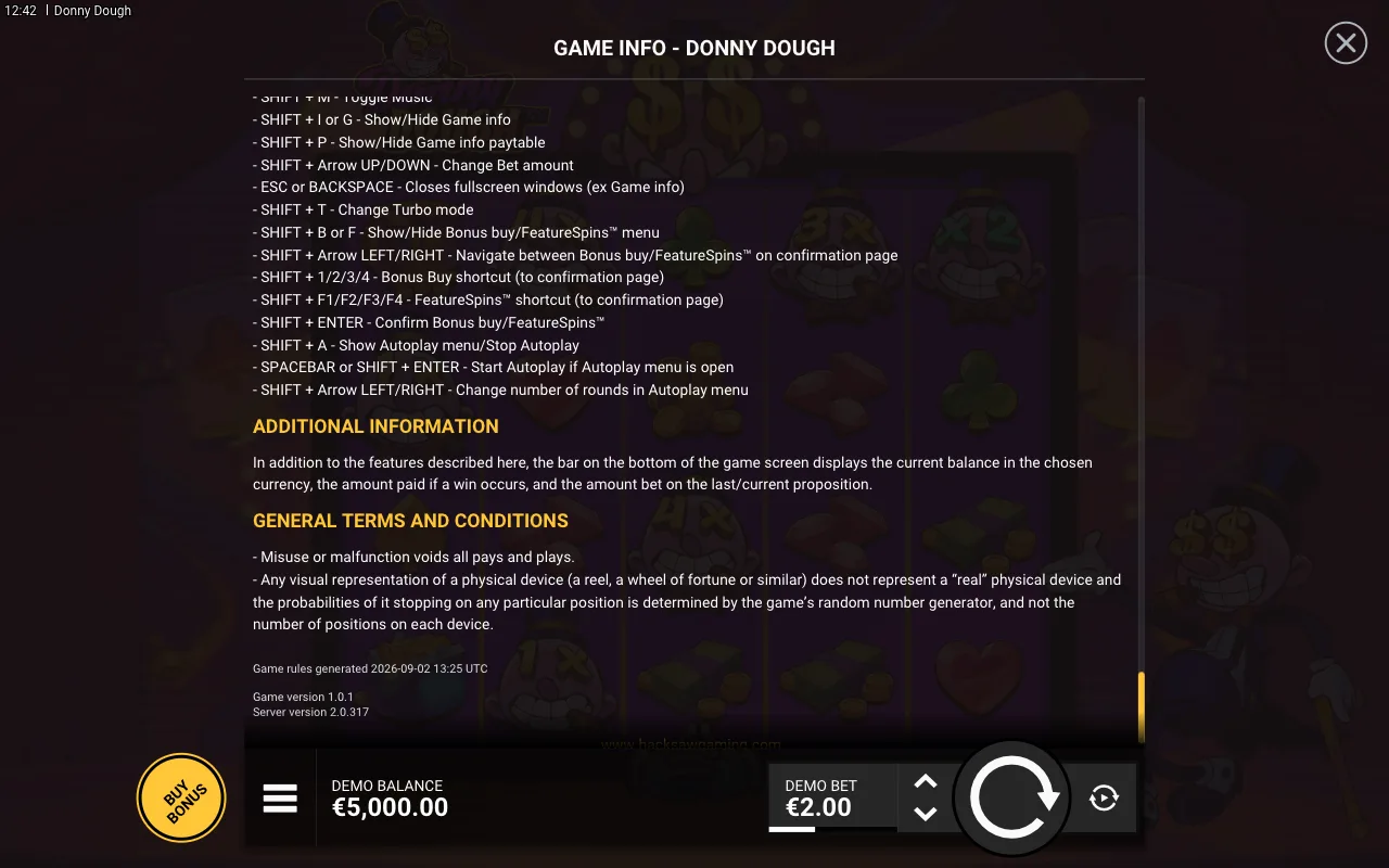 Game rules, page 9 — Donny Dough